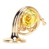 Gold Miniature French Horn Shaped Lapel Brooch Pin Brass Mini