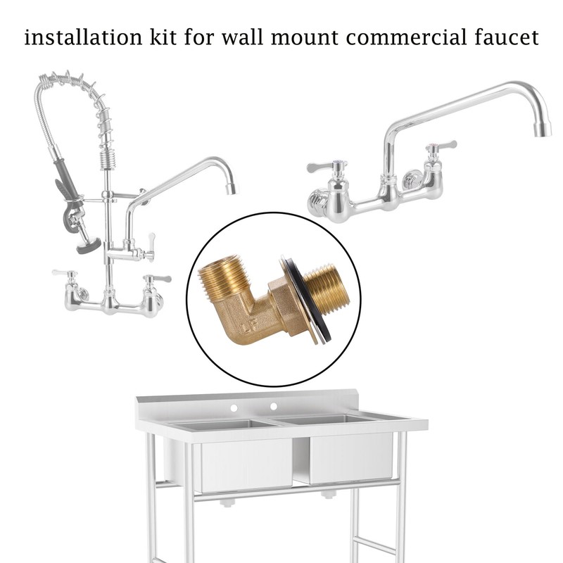 Wall Mount Commercial Faucet Installation Kit, Lead-Free (90 Degree) Backsplash