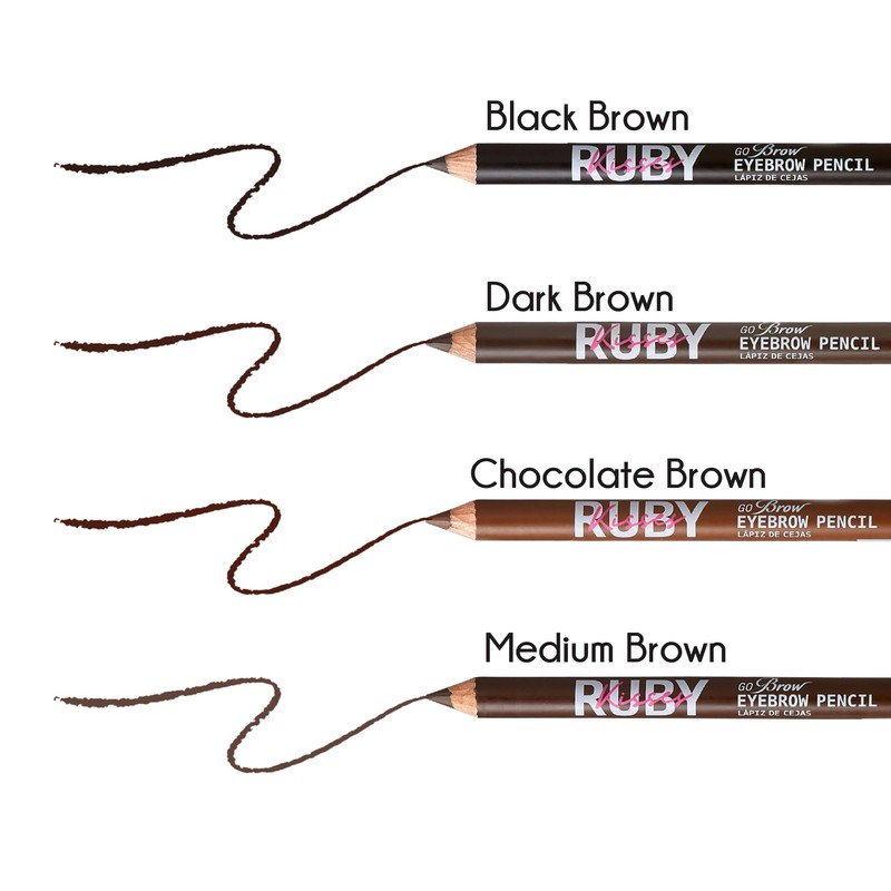 Kiss Go Brow Eyebrow Wooden Pencil Dark Brown (6 Pieces)