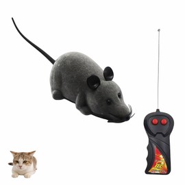 Remote Control Mouse Cat Toy, Realistic RC Interactive Pet Toy with Wireless Controller, Forward and Backward Movement, Gray Plush Electronic Mouse for Cats and Dogs, Funny Pet Teaser for Indoor Cats