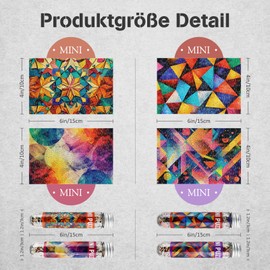 MISITU 4 Pack Mini Puzzles with 150 Pieces for Adults - Geometry Pattern - Travel Puzzle for Home Decoration