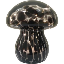 JBGIYOSG Mushroom Table Lamps Night Lights Cute Glass Nightstand Bedside Desk Lamps for Bedroom Living Study(Bulb Included) - Black