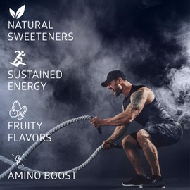 Just Energy Drink Powder, Refreshing Strawberry Mango Energy Drink Mix with 21 Energy-Boosting Ingredients, Includes B Vitamins, Choline, Zinc, Chromium and Inositol, 30 Servings