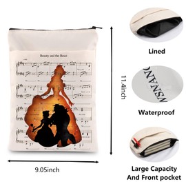 TOBGBE Fairy Tales Gift Beauty Movie Inspired Tote Bag Beauty Fairy Princess Big Capacity Bag For Women Beast Fans Gift (Beast Book)