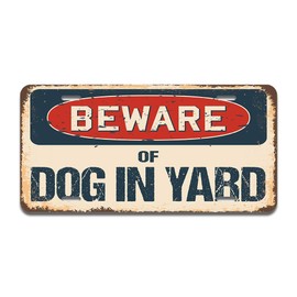 SignMission Beware of Dog in Yard Aluminum License Plate | License Plate 12" X 6" Fits Any Car, Truck, SUV, RV, or Trailer | Made in The USA