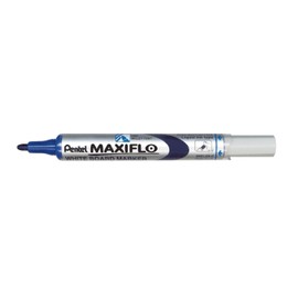 Pentel Maxiflo Dry Wipe Fine Bullet Point Marker - Blue (Pack of 12)