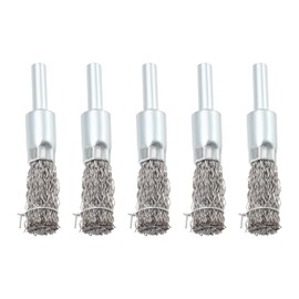 EMSea 5 Pcs 12mm Wire Brush for Drill, 6mm Shank Stainless Steel Cup Brush Round Brush Replacement Part for Cleaning/Polishing/Rust Removal