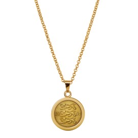 American Coin Treasures Three Lions Coin Necklace- Goldtone Pendant With Lobster Claw Clasp| Genuine Estonia Coin | 18 Inch Cable Chain with 3 Inch Extender | Certificate of Authenticity
