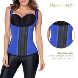 Ann Chery 2022 Corset Waist Trainer for Women | Colombian Waist Cincher | 3 Hooks Latex Vest Body Shaper Blue
