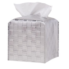 Tissue Box Cover, Tissue Box Holder, Tissue Holders Decorative Organizer for Christmas Home Decor, Tabletop and Car, 5"X5"X5" (Silver)