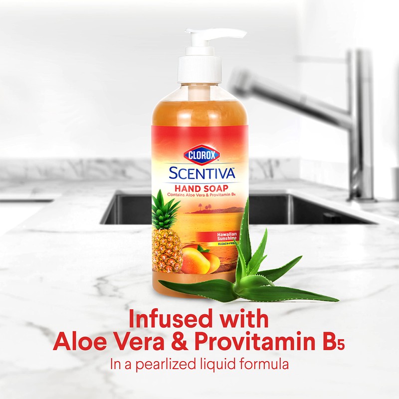 CLOROX Scentiva Liquid Hand Soap, Hawaiian Sunshine Scent - Bleach-Free