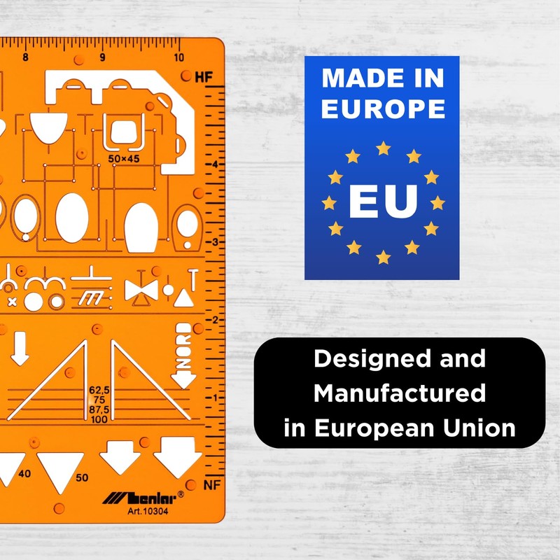 Leniar Technical Drawing Template 1:50 Sanitary - Sanitary Stencil for