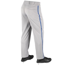 CHAMPRO mens Straight Open Bottom Baseball Pants, Grey, Royal, X-Small US