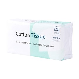 Cotton Facial Tissue Replace Towel for Sensitive Skin, 120 Count Thick Soft Non-Woven Cotton Dry Wipes Disposable Facial Cleansing Makeup Removers,