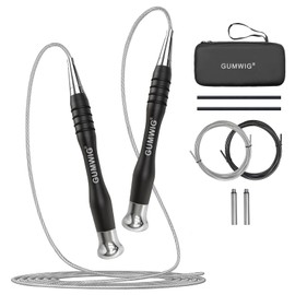 Gumwig Speed Jump Rope， Removable Weighted Jump Rope for Men, Jump Rope for Women easy to Adjust Length with a Self-Locking System, A Free-tangle Jump Rope for Kids，Boxing Jump Rope for Adults (Black)