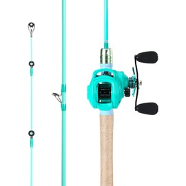 Sougayilang Baitcasting Fishing Rod Reel Combo, 6.9ft 2 Pieces Medium Heavy Pole with Strong Smooth Reel for Freshwater Right Hand