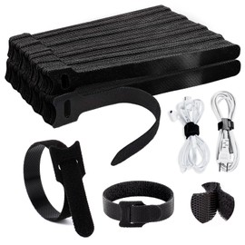 120Pcs Reusable Cable Ties Straps 6 * 1.2" Wire Ties Strap, Multi-Purpose Cable Management Cord Organizer, Adjustable Tidy Zip Ties Replacement for Computer, Electronics, Home, Office