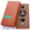 Leather Keychain For Men, Single Letter Alphabet with Easy Clasp