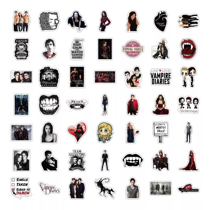 The Vampire Diaries 50 Calcomanias Serie Contra Agua