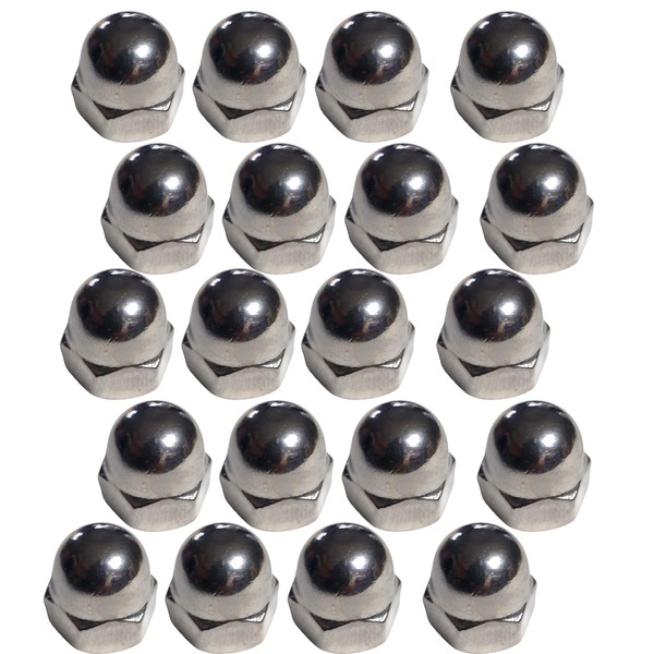 M6 Dome Nuts Marine Grade Acorn Style in A4 Stainless Steel 316 – Corrosion Resistant Fasteners (Pack of 20)