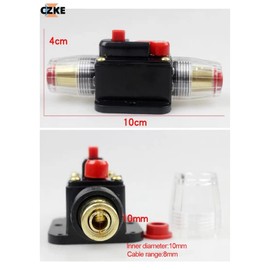 CZKE 50A 12V 24V Car Audio 100 Amp Circuit Breaker Manual Reset Switch AGU Fuse Holder
