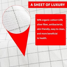 Grounding Mat Earthing UK, Healthy Earth Energy Mat and Natural Wellness, Grounding Bed Sheet with 90% Sleep Therapy Organic Cotton & 10% Silver Fiber (68 * 132cm)