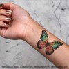 4 x 'Colourful Butterfly' Temporary Tattoos - Water Resistant, Skin-Safe,