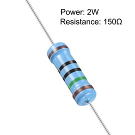 sourcing map Metal Film Resistor 150 Ohm 2 W 1% Tolerance 5 Colours Pack of 30