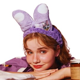 Alle Wonderland Cozy Plush Spa Headband for Makeup, Skincare, Face Washing, and Beauty Routines with kawaii aesthetic details and fairytale allure