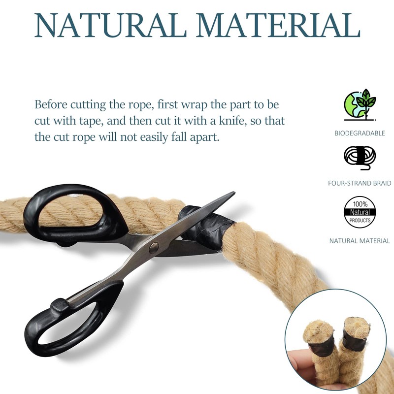 Hemp Rope 1 Inch x 100 Ft Twisted Manila Rope