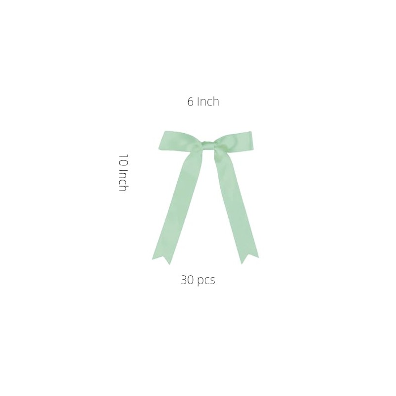 Satin Ribbon Bows with Twist Tie, 6 x 10 Inch,