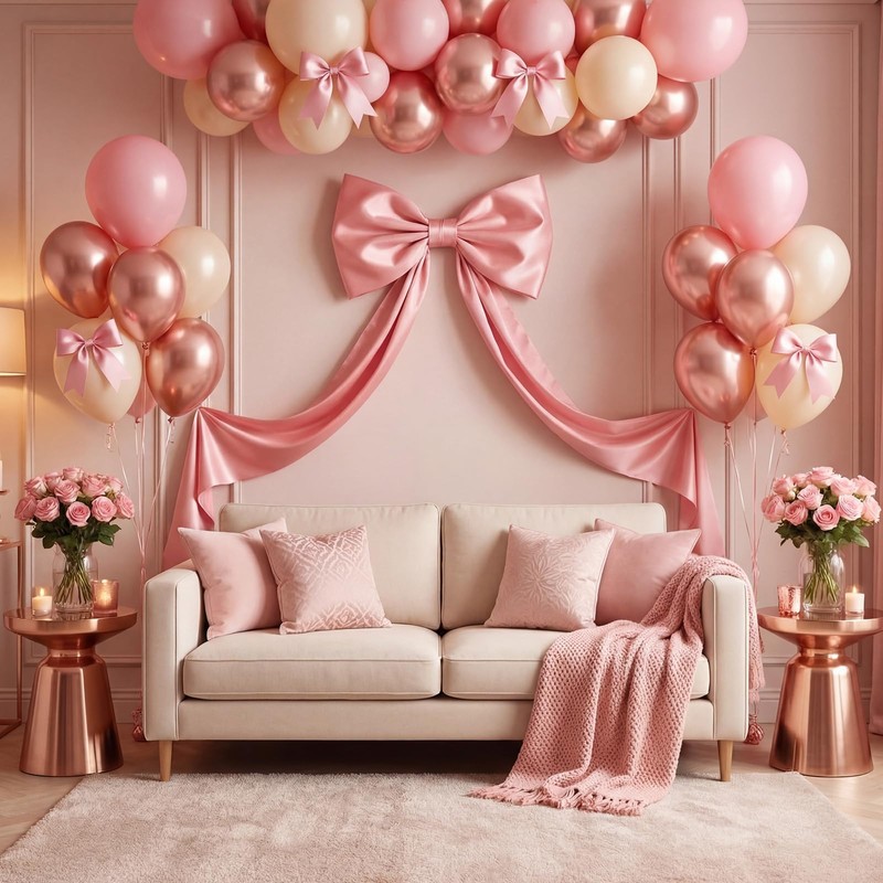 Crowye 13 Pcs Large Pink Bow Decor Set Include 71