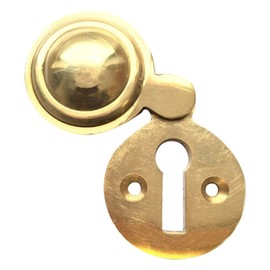 Merriway BH04343 Diameter Polished Brass Victorian Covered Escutcheon, 35 mm, 1.3/8 inch