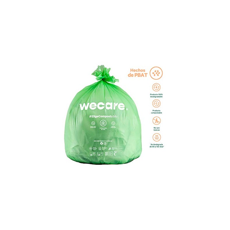 We Care - Bolsas de Basura Biodegradable y Compostable. 0%