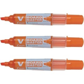 Pilot Pack of 3Marker Begreen V Board Master Chisel Medium Orange Pasteaa