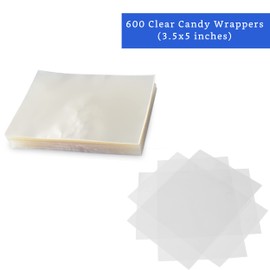 Clear Candy Wrappers for Caramels (600 Pcs 3.5 x 5 inches) - Natural Clear Cellophane Wrappers - Caramel Wrappers - Candy Wrappers for Chocolate - Hard Candy Wrappers - Lollipop Wrappers