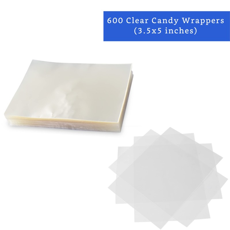 Clear Candy Wrappers for Caramels (600 Pcs 3.5 x 5