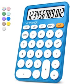VEWINGL Standard Calculator 12 Digit,6.2 * 4.2in Desktop Large Display and Buttons,Calculator with Large LCD Display for Office,School, Home & Business Use,Automatic Sleep,15 Tilt Screen