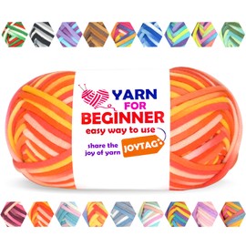 50g Rainbow Beginner Crochet Yarn for Crocheting and Knitting Multicolor Cotton Crochet Yarn for Beginners Easy Yarn for Beginners(Golden Sunshine)