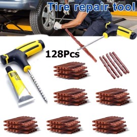 GEARZAAR 128Pcs Tire Repair Kit DIY Flat Tire Repair Car Truck Motorcycle Home Plug Patch