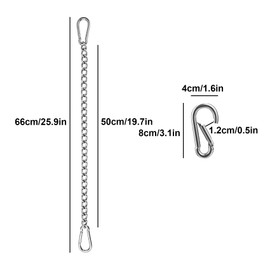 HAFRILY Hanging Chair Chain with 2 Carabiners 66cm/26in Heavy Duty Chain Max Load 230 kg (500 lb) for Hanging Chair Hammock Chair Swings Sandbag Stainless Steel Chain Indoor Outdoor Hanging Kits