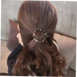 LIFKOME 2sets Geometric Hair Pin Acrylic Clip Round Bang Clip Leopard Barrette for Women 4pcs*2