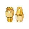 POBADY 2PCS SMA Male to RP-SMA Female(with pin) Adapter RF