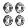 sourcing map MF74ZZ Flanged Ball Bearing, 4pcs 4x7x2.5mm Chrome Steel