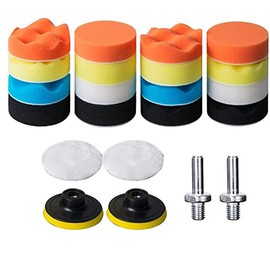 Yundobop Set de 22 Kit de Almohadillas de Esponja para Pulir - (3 Pulgadas) Various Almohadillas de Pulido para Coche de Taladro Compuesto para lijar, pulir, encerar y sellar esmaltes de automóviles