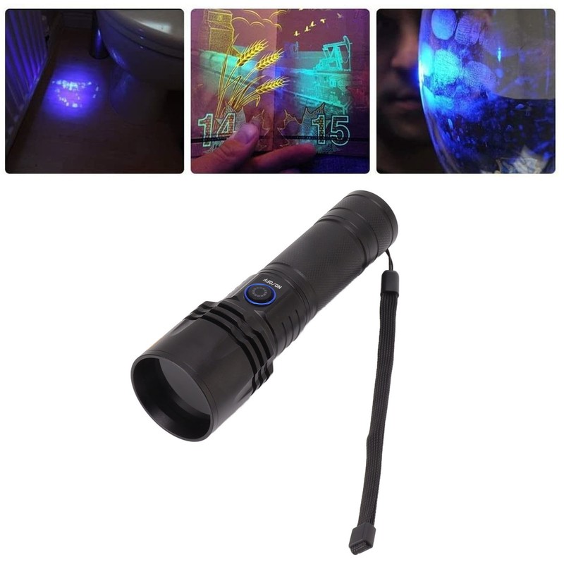365nm UV Flashlight Professional High Brightness Ultraviolet Black Light Flashlight