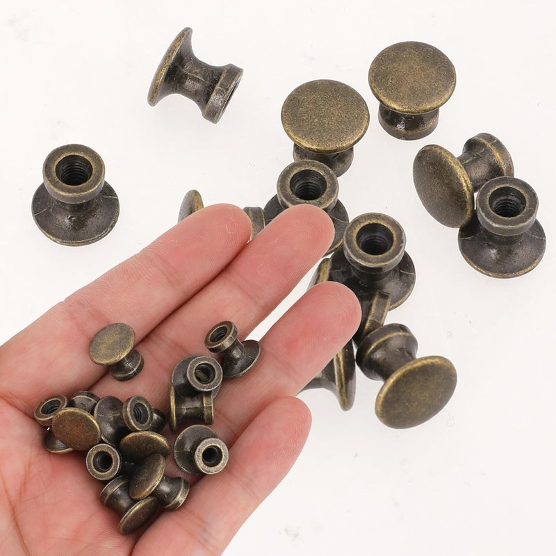 12PCS Mini Cabinet Knobs,1/2 Inch Brushed Gold Dresser Knobs,Mini Metal