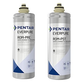 Pentair Everpure ROM-PFK Twin Cartridge Set, EV929670, Replacement ROM-PRE pre-filter and ROM-PFT post-filter Quick-Change Cartridges for use in Everpure ROM IV Reverse Osmosis System
