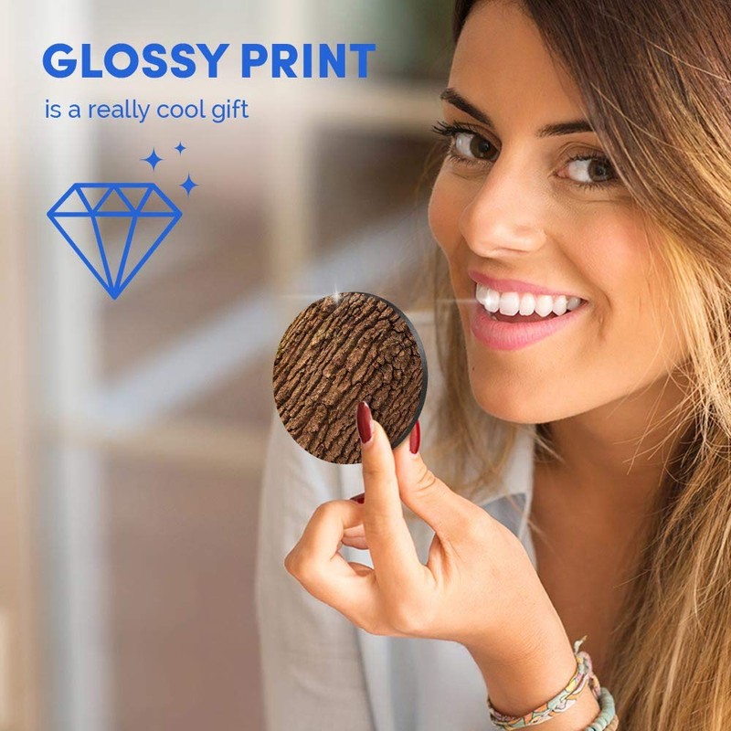 1 x Round MDF Magnet - Tree Bark Wood Texture