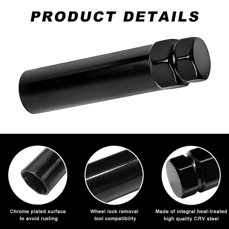 ZNDAW 7 Spline Tuner Lug Nuts Key, 7-Point Wheel Lock